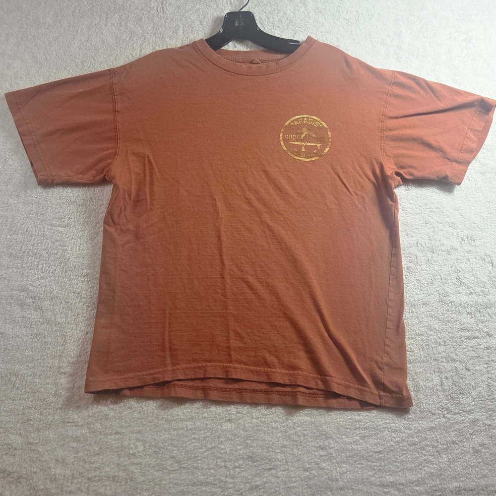 Paradise Shores Men's Graphic T-Shirt Orange Palm Tree Surf Truck Size M